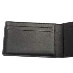 مملوكة مسبقًا حافظة بطاقات مون بلان طية مزدوجة ميسترستوك جلد أسود