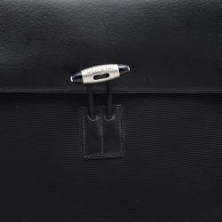 مملوكة مسبقًا Montblanc Black Leather and Nylon Briefcase