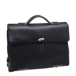 مملوكة مسبقًا Montblanc Black Leather and Nylon Briefcase