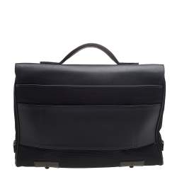 مملوكة مسبقًا Montblanc Black Leather and Nylon Briefcase