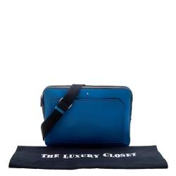 Pre Owned حقيبة لابتوب مون بلان ميسترستوك يوربان جلد أزرق