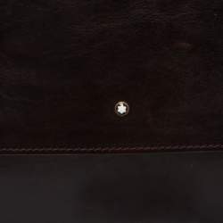 مملوكة مسبقًا Montblanc Dark Brown Leather Flap Document Briefcase