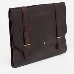 مملوكة مسبقًا Montblanc Dark Brown Leather Flap Document Briefcase