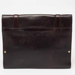 مملوكة مسبقًا Montblanc Dark Brown Leather Flap Document Briefcase