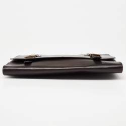 مملوكة مسبقًا Montblanc Dark Brown Leather Flap Document Briefcase
