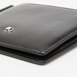 Pre Owned Montblanc Black Leather Meisterstuck Money Clip 6CC Wallet
