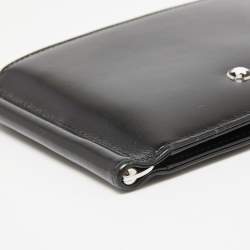 Pre Owned Montblanc Black Leather Meisterstuck Money Clip 6CC Wallet