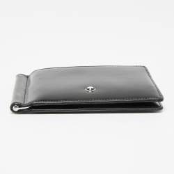 Pre Owned Montblanc Black Leather Meisterstuck Money Clip 6CC Wallet