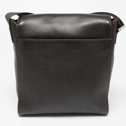 Montblanc Dark Brown Leather Meisterstuck North South Messenger Bag