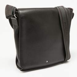 Montblanc Dark Brown Leather Meisterstuck North South Messenger Bag