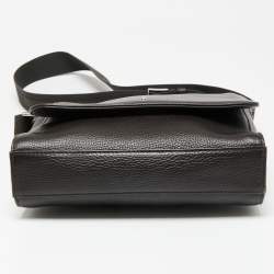 Montblanc Dark Brown Leather Meisterstuck North South Messenger Bag