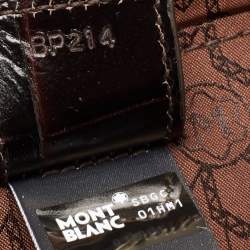 مملوكة مسبقًا Montblanc Black Croc Embossed Leather Meisterstuck Laptop Briefcase Bag