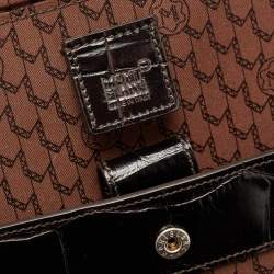 مملوكة مسبقًا Montblanc Black Croc Embossed Leather Meisterstuck Laptop Briefcase Bag
