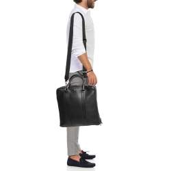 Pre Owned Montblanc Black Leather Soft Grain Meisterstuck Briefcase