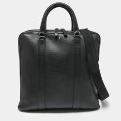 Pre Owned Montblanc Black Leather Soft Grain Meisterstuck Briefcase