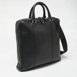 Pre Owned Montblanc Black Leather Soft Grain Meisterstuck Briefcase