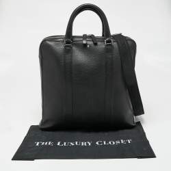 Pre Owned Montblanc Black Leather Soft Grain Meisterstuck Briefcase