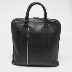 Pre Owned Montblanc Black Leather Soft Grain Meisterstuck Briefcase