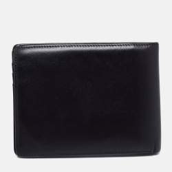 Pre Owned محفظة مون بلان مايسترستاك جلد أسود ثنائية الطي