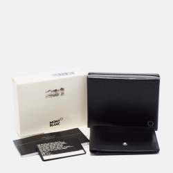 Pre Owned محفظة مون بلان مايسترستاك جلد أسود ثنائية الطي