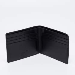 Pre Owned محفظة مون بلان مايسترستاك جلد أسود ثنائية الطي