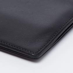 Pre Owned محفظة مون بلان مايسترستاك جلد أسود ثنائية الطي