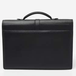 Pre Owned Montblanc Black Leather 4810 Westside Double Gusset Briefcase Bag