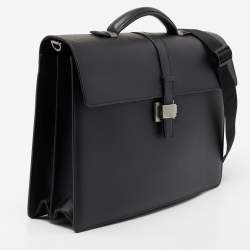 Pre Owned Montblanc Black Leather 4810 Westside Double Gusset Briefcase Bag