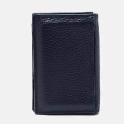 Pre Owned Montblanc Dark Blue Leather Meisterstuck Business Card Holder