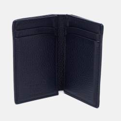 Pre Owned Montblanc Dark Blue Leather Meisterstuck Business Card Holder
