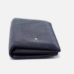 Pre Owned Montblanc Dark Blue Leather Meisterstuck Business Card Holder