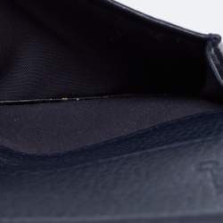 Pre Owned Montblanc Dark Blue Leather Meisterstuck Business Card Holder