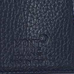 Pre Owned Montblanc Dark Blue Leather Meisterstuck Business Card Holder