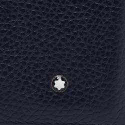 Pre Owned Montblanc Dark Blue Leather Meisterstuck Business Card Holder