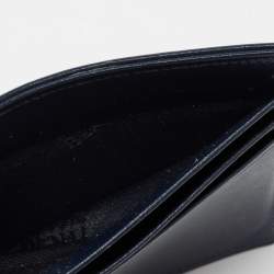 Pre Owned Montblanc Blue Leather Meisterstück 6CC Money Clip Wallet