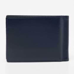 Pre Owned Montblanc Blue Leather Meisterstück 6CC Money Clip Wallet