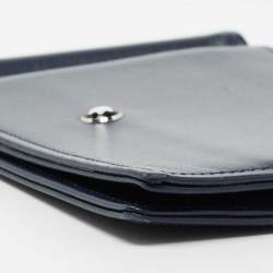 Pre Owned Montblanc Blue Leather Meisterstück 6CC Money Clip Wallet