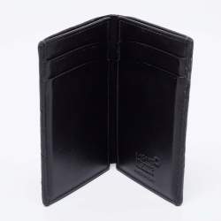 Pre Owned Montblanc Black Lizard Embossed Leather Meisterstuck Bifold Card Holder