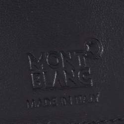Pre Owned Montblanc Black Lizard Embossed Leather Meisterstuck Bifold Card Holder
