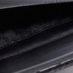 Pre Owned Montblanc Black Lizard Embossed Leather Meisterstuck Bifold Card Holder