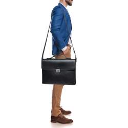 Pre Owned Montblanc Black Leather Meisterstück Briefcase