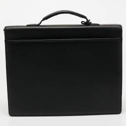 Montblanc Black Leather Meisterstuck Single Gusset Briefcase