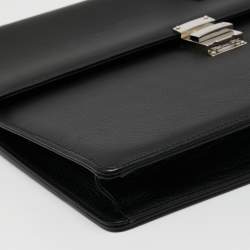 Montblanc Black Leather Meisterstuck Single Gusset Briefcase