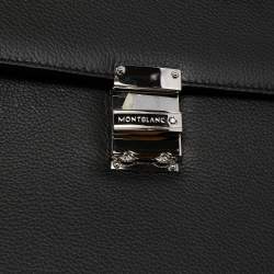 Montblanc Black Leather Meisterstuck Single Gusset Briefcase