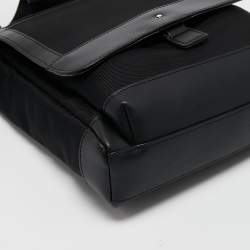 Montblanc Black Leather Nightflight Messenger Bag