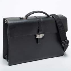 Montblanc Black Leather 4810 Westside Single Gusset Briefcase