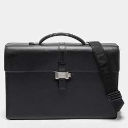 Montblanc Black Leather 4810 Westside Single Gusset Briefcase
