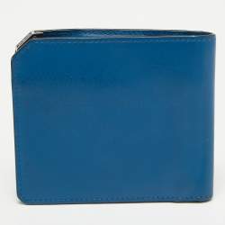 Pre Owned Montblanc Blue Leather Meisterstück Urban Bifold Wallet