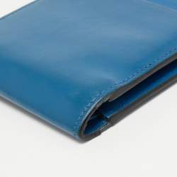 Pre Owned Montblanc Blue Leather Meisterstück Urban Bifold Wallet