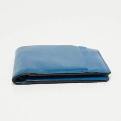 Pre Owned Montblanc Blue Leather Meisterstück Urban Bifold Wallet
